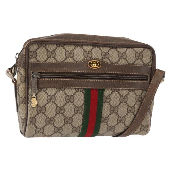 GUCCI Handbags - GUCCI GG Supreme Web Sherry Line Bag PVC Beige Gold 32 02 004 Auth 151575